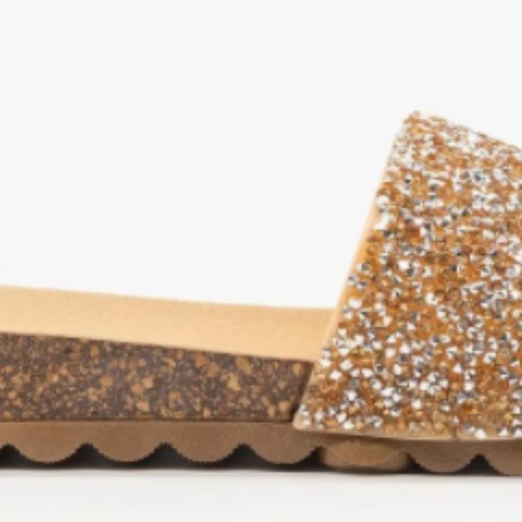 Forever Women's Glitter Cork Slides - Size 6-1/2 - Picture 13 of 14